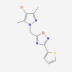 5-[(4-bromo-3,5-dimethyl-1H-pyrazol-1-yl)methyl]-3-(2-thienyl)-1,2,4-oxadiazole