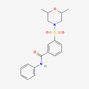 molecular formula C19H22N2O4S B4412311 3-[(2,6-dimethyl-4-morpholinyl)sulfonyl]-N-phenylbenzamide 