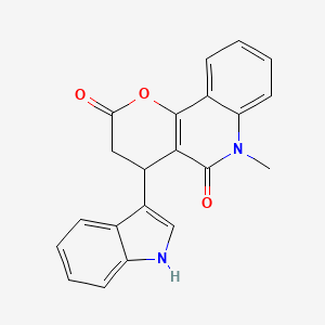 4-(1H-indol-3-yl)-6-methyl-4,6-dihydro-2H-pyrano[3,2-c]quinoline-2,5(3H)-dione