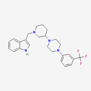 molecular formula C25H29F3N4 B4412354 3-[(3-{4-[3-(trifluoromethyl)phenyl]-1-piperazinyl}-1-piperidinyl)methyl]-1H-indole 