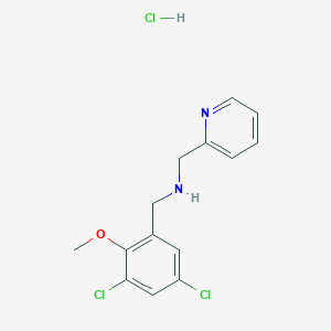 molecular formula C14H15Cl3N2O B4412396 (3,5-dichloro-2-methoxybenzyl)(2-pyridinylmethyl)amine hydrochloride 