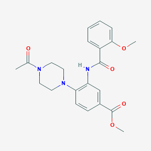 molecular formula C22H25N3O5 B4412402 methyl 4-(4-acetyl-1-piperazinyl)-3-[(2-methoxybenzoyl)amino]benzoate 