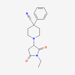 1-(1-ethyl-2,5-dioxo-3-pyrrolidinyl)-4-phenyl-4-piperidinecarbonitrile