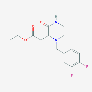 ethyl [1-(3,4-difluorobenzyl)-3-oxo-2-piperazinyl]acetate