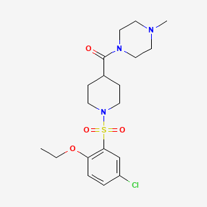 molecular formula C19H28ClN3O4S B4412474 1-({1-[(5-chloro-2-ethoxyphenyl)sulfonyl]-4-piperidinyl}carbonyl)-4-methylpiperazine 