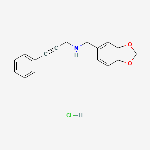 molecular formula C17H16ClNO2 B4412492 N-(1,3-benzodioxol-5-ylmethyl)-3-phenyl-2-propyn-1-amine hydrochloride 