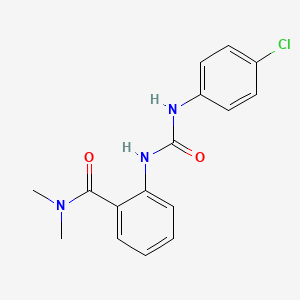 molecular formula C16H16ClN3O2 B4412502 2-({[(4-chlorophenyl)amino]carbonyl}amino)-N,N-dimethylbenzamide 