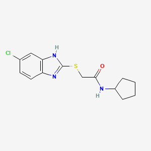 2-[(5-chloro-1H-benzimidazol-2-yl)thio]-N-cyclopentylacetamide