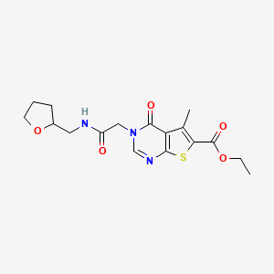 molecular formula C17H21N3O5S B4412557 ethyl 5-methyl-4-oxo-3-{2-oxo-2-[(tetrahydro-2-furanylmethyl)amino]ethyl}-3,4-dihydrothieno[2,3-d]pyrimidine-6-carboxylate 