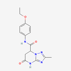 molecular formula C15H17N5O3 B4412584 N-(4-ethoxyphenyl)-2-methyl-5-oxo-4,5,6,7-tetrahydro[1,2,4]triazolo[1,5-a]pyrimidine-7-carboxamide 