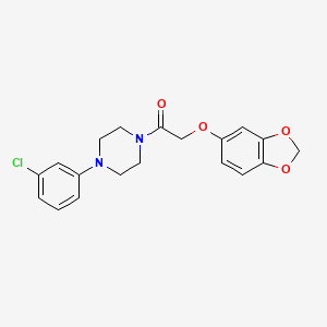 molecular formula C19H19ClN2O4 B4412615 1-[(1,3-benzodioxol-5-yloxy)acetyl]-4-(3-chlorophenyl)piperazine 