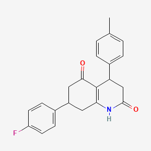 molecular formula C22H20FNO2 B4412616 7-(4-fluorophenyl)-4-(4-methylphenyl)-4,6,7,8-tetrahydro-2,5(1H,3H)-quinolinedione 