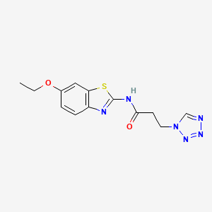 molecular formula C13H14N6O2S B4412625 N-(6-ethoxy-1,3-benzothiazol-2-yl)-3-(1H-tetrazol-1-yl)propanamide 