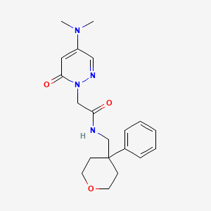 molecular formula C20H26N4O3 B4412696 2-[4-(dimethylamino)-6-oxo-1(6H)-pyridazinyl]-N-[(4-phenyltetrahydro-2H-pyran-4-yl)methyl]acetamide 