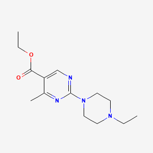 molecular formula C14H22N4O2 B4412720 ethyl 2-(4-ethyl-1-piperazinyl)-4-methyl-5-pyrimidinecarboxylate 