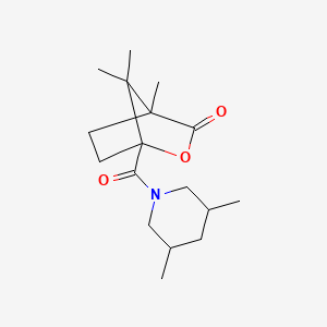 molecular formula C17H27NO3 B4412731 1-[(3,5-dimethyl-1-piperidinyl)carbonyl]-4,7,7-trimethyl-2-oxabicyclo[2.2.1]heptan-3-one 