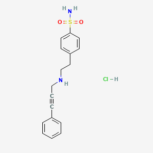 molecular formula C17H19ClN2O2S B4412749 4-{2-[(3-phenyl-2-propyn-1-yl)amino]ethyl}benzenesulfonamide hydrochloride 