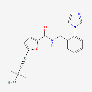 5-(3-hydroxy-3-methylbut-1-yn-1-yl)-N-[2-(1H-imidazol-1-yl)benzyl]-2-furamide