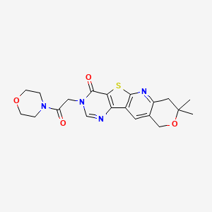 molecular formula C20H22N4O4S B4412815 8,8-dimethyl-3-[2-(4-morpholinyl)-2-oxoethyl]-7,10-dihydro-8H-pyrano[3'',4'':5',6']pyrido[3',2':4,5]thieno[3,2-d]pyrimidin-4(3H)-one 