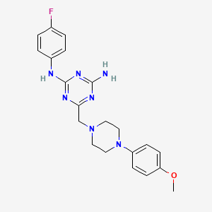 N-(4-fluorophenyl)-6-{[4-(4-methoxyphenyl)-1-piperazinyl]methyl}-1,3,5-triazine-2,4-diamine