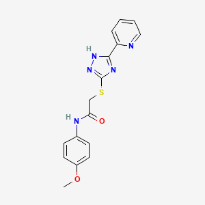 molecular formula C16H15N5O2S B4412857 N-(4-methoxyphenyl)-2-{[5-(2-pyridinyl)-4H-1,2,4-triazol-3-yl]thio}acetamide 