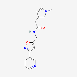 molecular formula C16H16N4O2 B4412866 2-(1-methyl-1H-pyrrol-3-yl)-N-{[3-(3-pyridinyl)-5-isoxazolyl]methyl}acetamide 