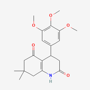 molecular formula C20H25NO5 B4412873 7,7-dimethyl-4-(3,4,5-trimethoxyphenyl)-4,6,7,8-tetrahydro-2,5(1H,3H)-quinolinedione 