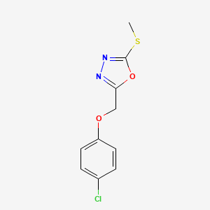 molecular formula C10H9ClN2O2S B4412882 2-[(4-chlorophenoxy)methyl]-5-(methylthio)-1,3,4-oxadiazole 