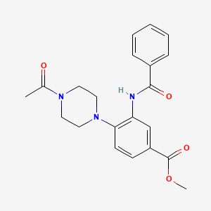 molecular formula C21H23N3O4 B4412901 methyl 4-(4-acetyl-1-piperazinyl)-3-(benzoylamino)benzoate 