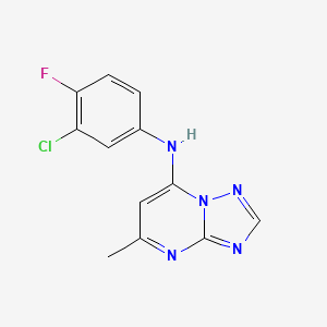 molecular formula C12H9ClFN5 B4412931 N-(3-氯-4-氟苯基)-5-甲基[1,2,4]三唑并[1,5-a]嘧啶-7-胺 