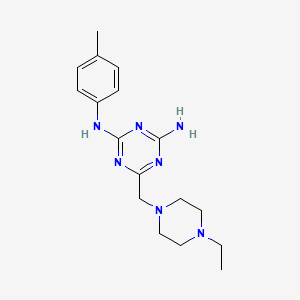 6-[(4-ethyl-1-piperazinyl)methyl]-N-(4-methylphenyl)-1,3,5-triazine-2,4-diamine