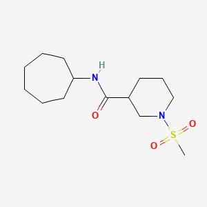 molecular formula C14H26N2O3S B4412953 N-cycloheptyl-1-(methylsulfonyl)-3-piperidinecarboxamide 