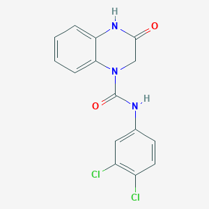 molecular formula C15H11Cl2N3O2 B4412964 N-(3,4-dichlorophenyl)-3-oxo-3,4-dihydro-1(2H)-quinoxalinecarboxamide 