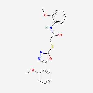 molecular formula C18H17N3O4S B4412970 N-(2-methoxyphenyl)-2-{[5-(2-methoxyphenyl)-1,3,4-oxadiazol-2-yl]thio}acetamide 