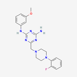 molecular formula C21H24FN7O B4413053 6-{[4-(2-fluorophenyl)-1-piperazinyl]methyl}-N-(3-methoxyphenyl)-1,3,5-triazine-2,4-diamine 