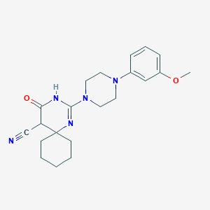 molecular formula C21H27N5O2 B4413059 2-[4-(3-methoxyphenyl)-1-piperazinyl]-4-oxo-1,3-diazaspiro[5.5]undec-2-ene-5-carbonitrile 