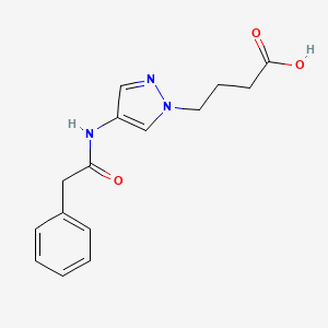 molecular formula C15H17N3O3 B4413094 4-{4-[(phenylacetyl)amino]-1H-pyrazol-1-yl}butanoic acid 