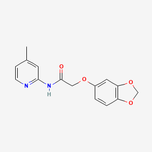 2-(1,3-benzodioxol-5-yloxy)-N-(4-methyl-2-pyridinyl)acetamide