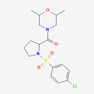 4-{1-[(4-chlorophenyl)sulfonyl]prolyl}-2,6-dimethylmorpholine