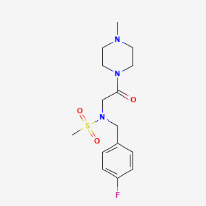 molecular formula C15H22FN3O3S B4413163 N-(4-fluorobenzyl)-N-[2-(4-methyl-1-piperazinyl)-2-oxoethyl]methanesulfonamide 