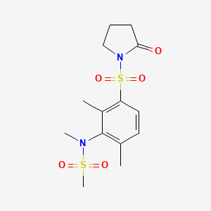 molecular formula C14H20N2O5S2 B4413171 N-{2,6-dimethyl-3-[(2-oxo-1-pyrrolidinyl)sulfonyl]phenyl}-N-methylmethanesulfonamide 