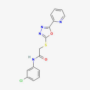 molecular formula C15H11ClN4O2S B4413173 N-(3-chlorophenyl)-2-{[5-(2-pyridinyl)-1,3,4-oxadiazol-2-yl]thio}acetamide 