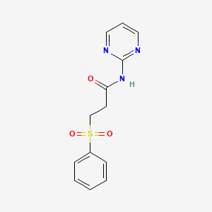 molecular formula C13H13N3O3S B4413213 3-(phenylsulfonyl)-N-2-pyrimidinylpropanamide 