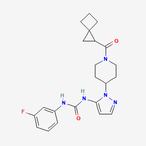 N-(3-fluorophenyl)-N'-{1-[1-(spiro[2.3]hex-1-ylcarbonyl)-4-piperidinyl]-1H-pyrazol-5-yl}urea