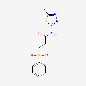 molecular formula C12H13N3O3S2 B4413234 N-(5-methyl-1,3,4-thiadiazol-2-yl)-3-(phenylsulfonyl)propanamide 