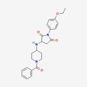 molecular formula C24H27N3O4 B4413245 3-[(1-benzoyl-4-piperidinyl)amino]-1-(4-ethoxyphenyl)-2,5-pyrrolidinedione 