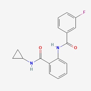 molecular formula C17H15FN2O2 B4413251 N-cyclopropyl-2-[(3-fluorobenzoyl)amino]benzamide 