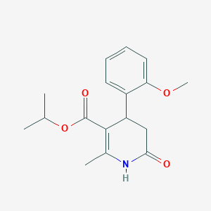 molecular formula C17H21NO4 B4413276 isopropyl 4-(2-methoxyphenyl)-2-methyl-6-oxo-1,4,5,6-tetrahydro-3-pyridinecarboxylate 