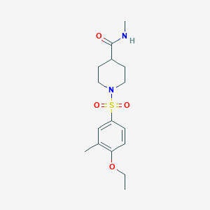 molecular formula C16H24N2O4S B4413293 1-[(4-ethoxy-3-methylphenyl)sulfonyl]-N-methyl-4-piperidinecarboxamide 