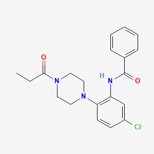 molecular formula C20H22ClN3O2 B4413310 N-[5-chloro-2-(4-propionyl-1-piperazinyl)phenyl]benzamide 